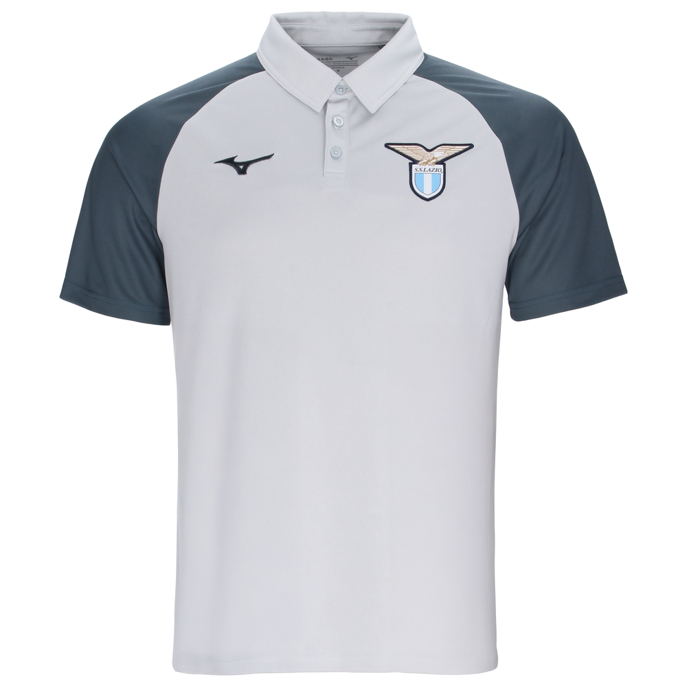 Mizuno Polyester Polo S.S. Lazio Men Silber Herren Grösse M